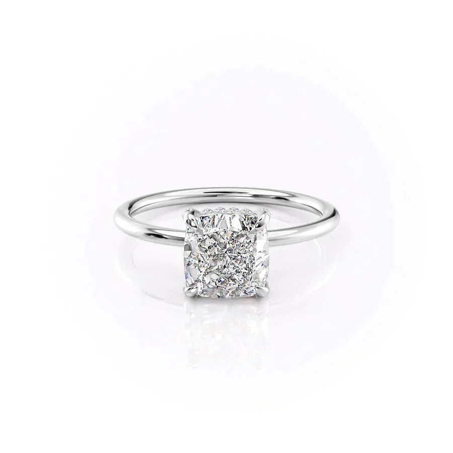The Crown Kamellie Set With A 1.5 Carat Cushion Lab Diamond