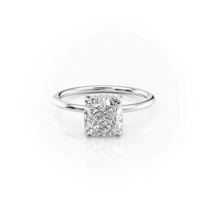 The Crown Kamellie Set With A Cushion Moissanite