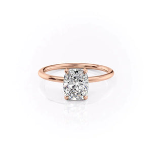 The Crown Kamellie Set With A 1.5 Carat Elongated Cushion Moissanite