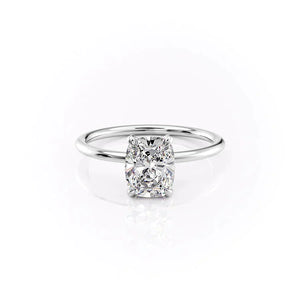 The Crown Kamellie Set With A 2.5 Carat Elongated Cushion Moissanite