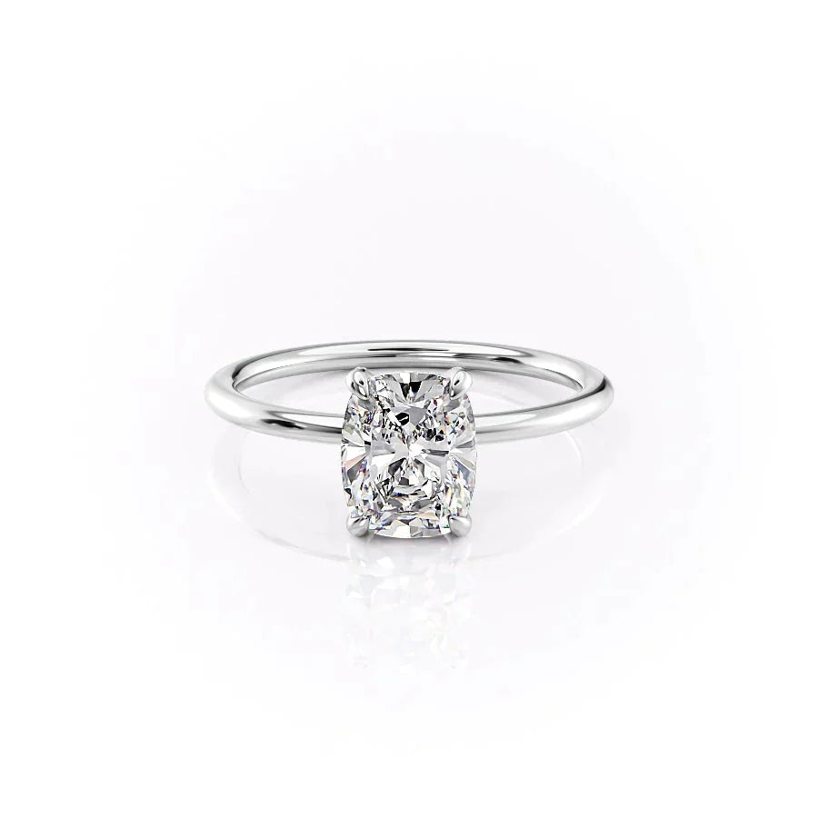 The Crown Kamellie Set With A 3 Carat Elongated Cushion Lab Diamond