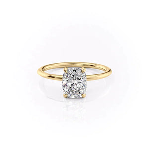 The Crown Kamellie Set With A 3 Carat Elongated Cushion Lab Diamond