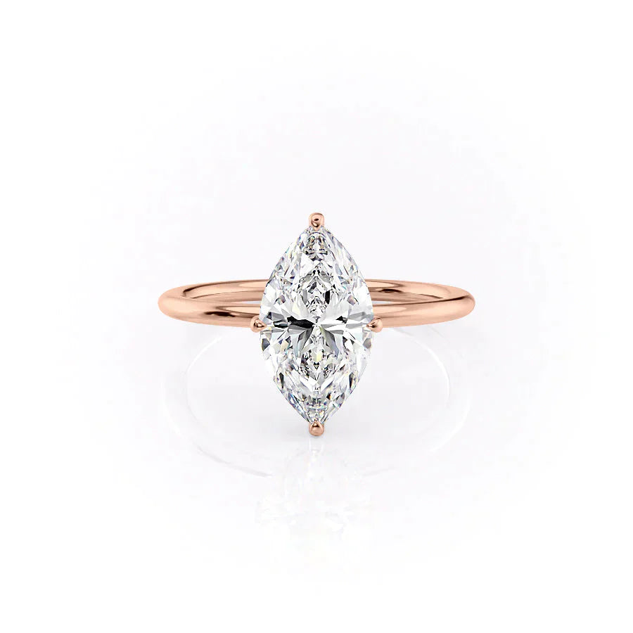 The Crown Kamellie Set With A 3 Carat Marquise Lab Diamond