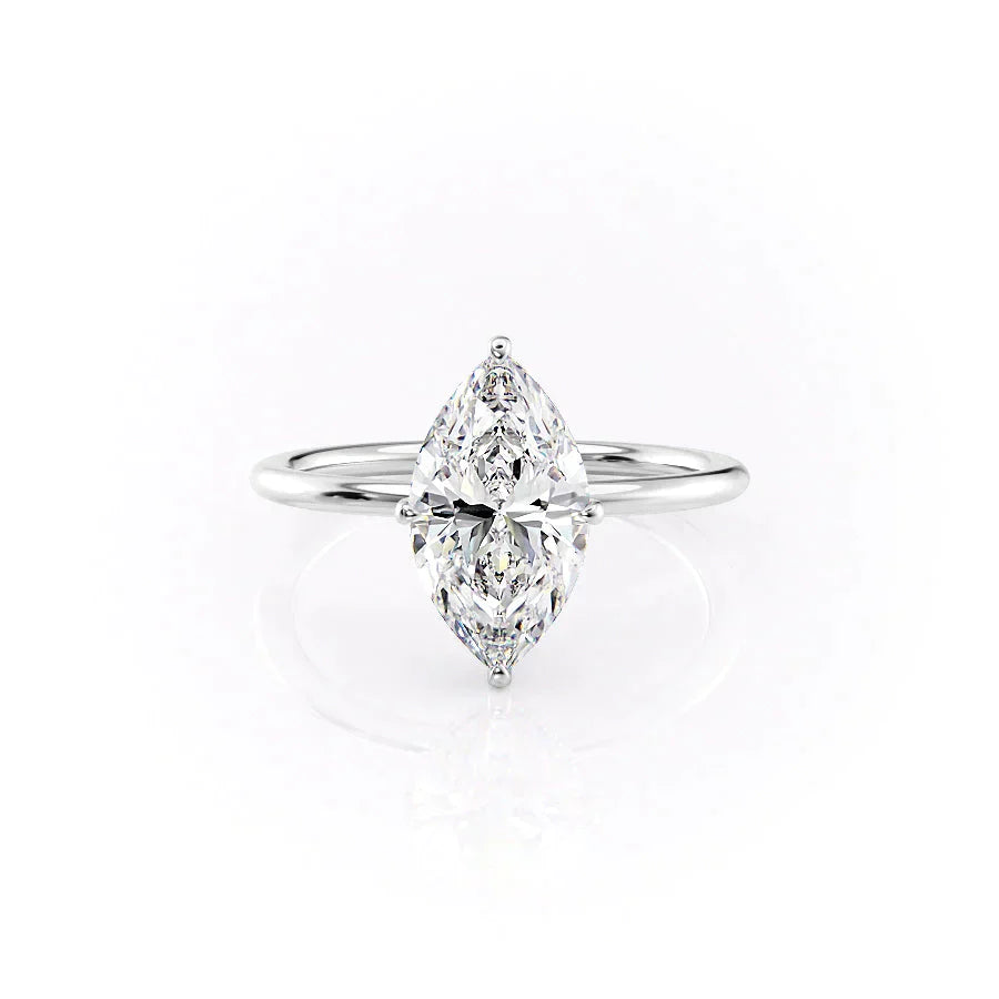 The Crown Kamellie Set With A 2 Carat Marquise Lab Diamond