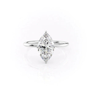The Crown Kamellie Set With A 2 Carat Marquise Lab Diamond
