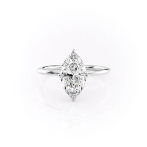 The Crown Kamellie Set With A Marquise Moissanite