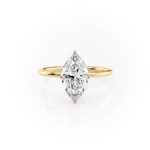 The Crown Kamellie Set With A Marquise Moissanite