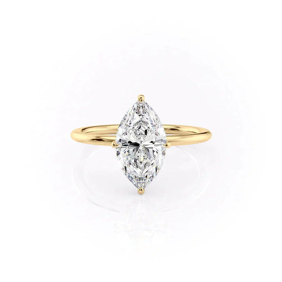 The Crown Kamellie Set With A 1 Carat Marquise Lab Diamond