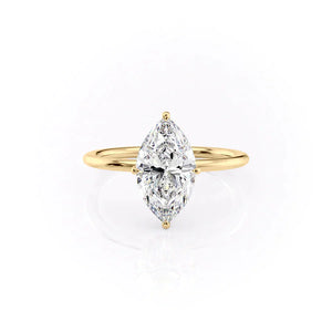 The Crown Kamellie Set With A 3 Carat Marquise Lab Diamond