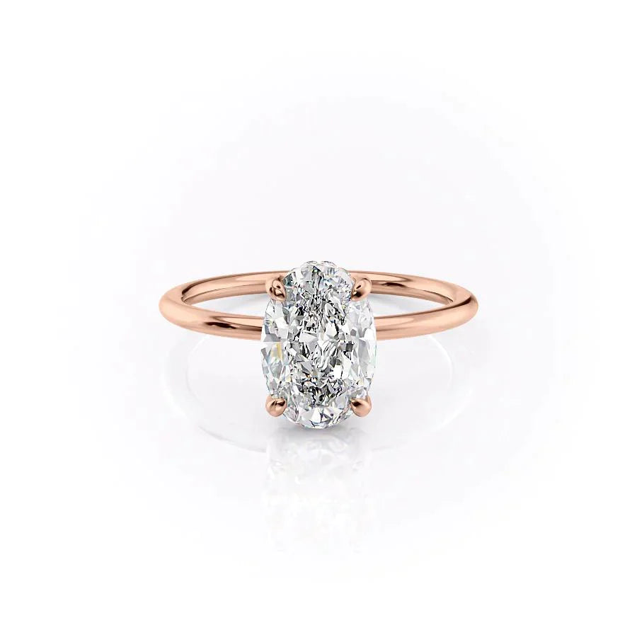 The Crown Kamellie Set With A 1 Carat Oval Lab Diamond
