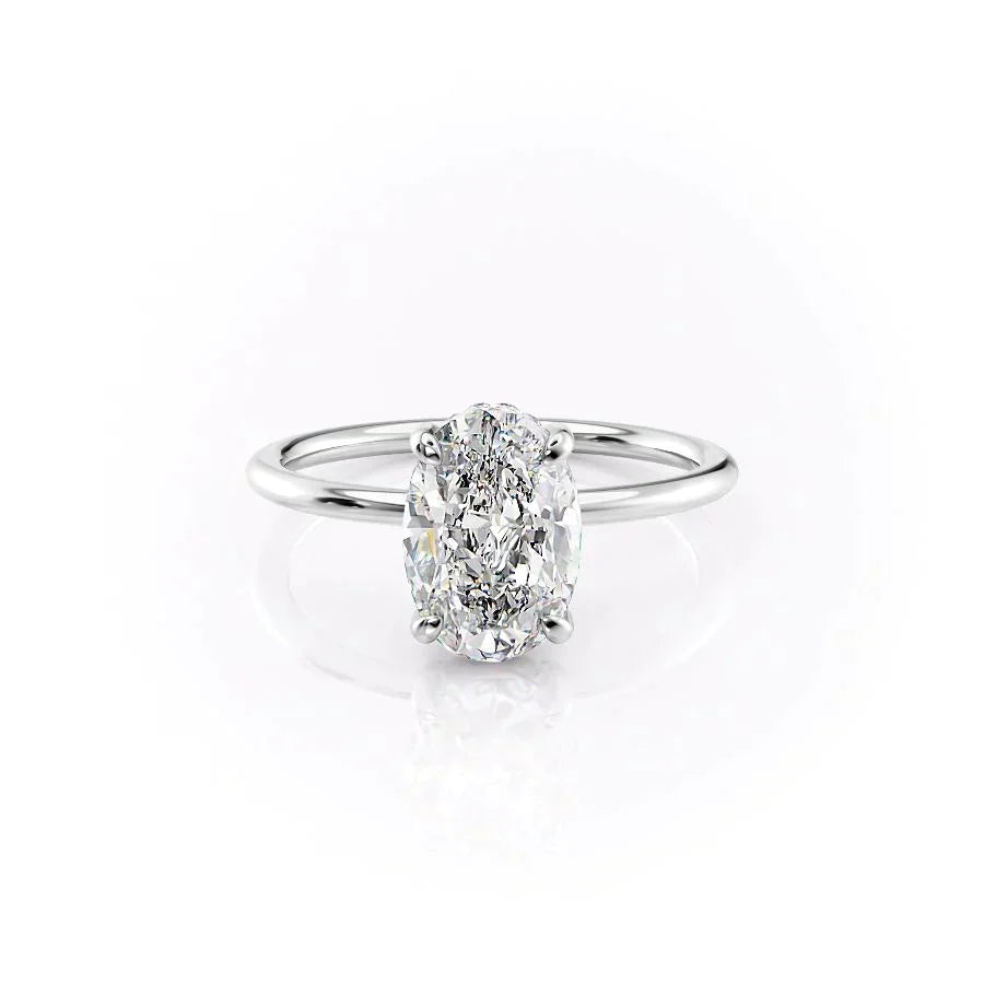 The Crown Kamellie Set With A 2.5 Carat Oval Lab Diamond