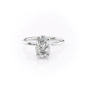 The Crown Kamellie Set With A 1.5 Carat Oval Lab Diamond