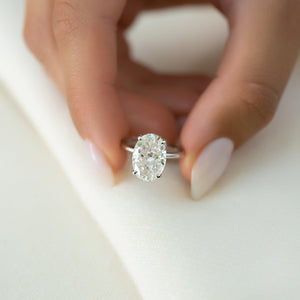 The Crown Kamellie Set With A 2 Carat Oval Lab Diamond