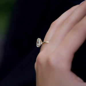 The Crown Kamellie Set With A 2 Carat Oval Lab Diamond