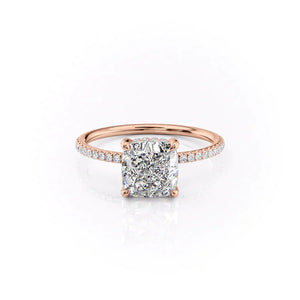 The Pave Crown Kamellie Set With A 1.5 Carat Cushion Lab Diamond