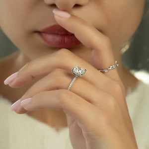 The Pave Crown Kamellie Set With A 2 Carat Cushion Lab Diamond