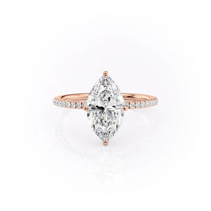 The Pave Crown Kamellie Set With A 3.5 Carat Marquise Moissanite