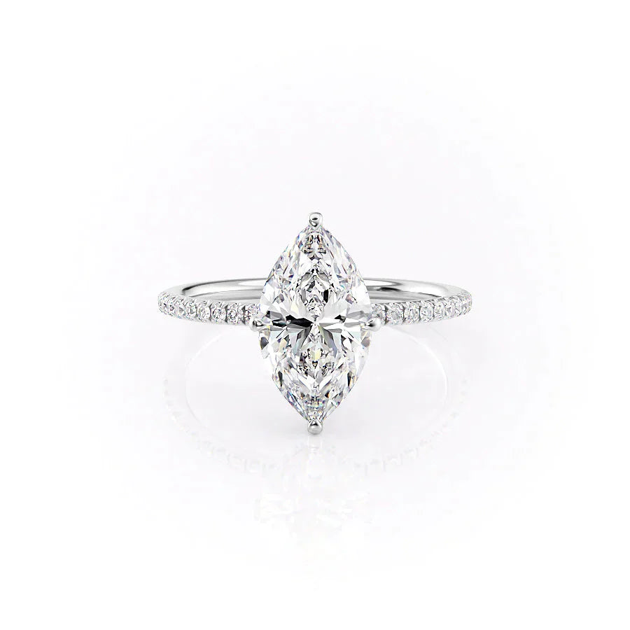 The Pave Crown Kamellie Set With A 2 Carat Marquise Lab Diamond
