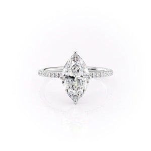 The Pave Crown Kamellie Set With A 3.5 Carat Marquise Moissanite