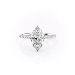 The Pave Crown Kamellie Set With A 3 Carat Marquise Lab Diamond