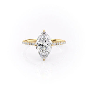 The Pave Crown Kamellie Set With A 4 Carat Marquise Moissanite