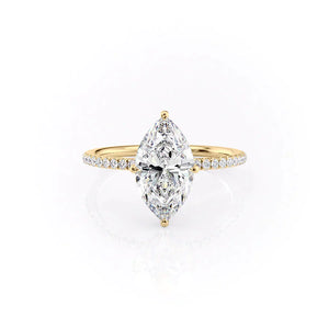 The Pave Crown Kamellie Set With A 1 Carat Marquise Lab Diamond