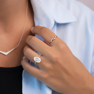 The Pave Crown Kamellie Set With A 2 Carat Oval Lab Diamond