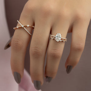 The Pave Crown Kamellie Set With A 2 Carat Oval Lab Diamond
