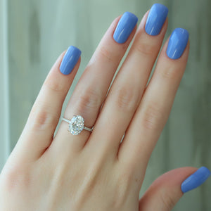 The Pave Crown Kamellie Set With A 2 Carat Oval Lab Diamond