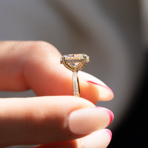 The Pave Crown Kamellie Set With A 2 Carat Oval Lab Diamond
