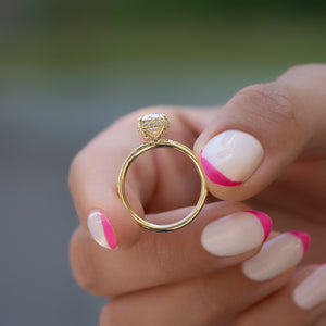 The Pave Crown Kamellie Set With A 2 Carat Oval Lab Diamond