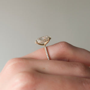 The Pave Crown Kamellie Set With A 2 Carat Oval Lab Diamond