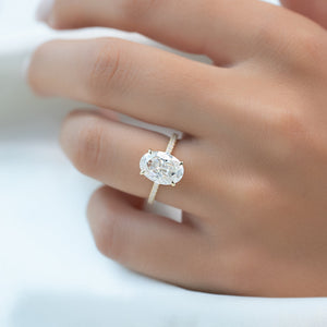 The Pave Crown Kamellie Set With A 2 Carat Oval Lab Diamond