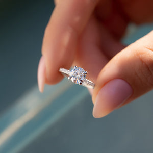 The Pave Crown Kamellie Set With A 2 Carat Round Lab Diamond