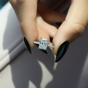 The Pave Crown Kamellie Set With A 2 Carat Radiant Lab Diamond