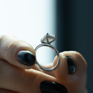 The Pave Crown Kamellie Set With A 2 Carat Radiant Lab Diamond