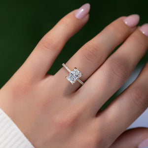The Pave Crown Kamellie Set With A 2 Carat Radiant Lab Diamond
