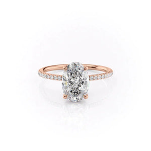 The Pave Crown Kamellie Set With A 3.5 Carat Oval Moissanite