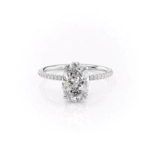 The Pave Crown Kamellie Set With A 1 Carat Oval Moissanite