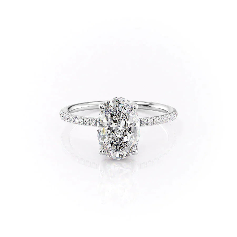 The Pave Crown Kamellie Set With A 2 Carat Oval Lab Diamond