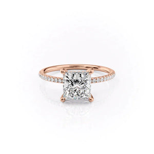 The Pave Crown Kamellie Set With A 3.5 Carat Princess Moissanite