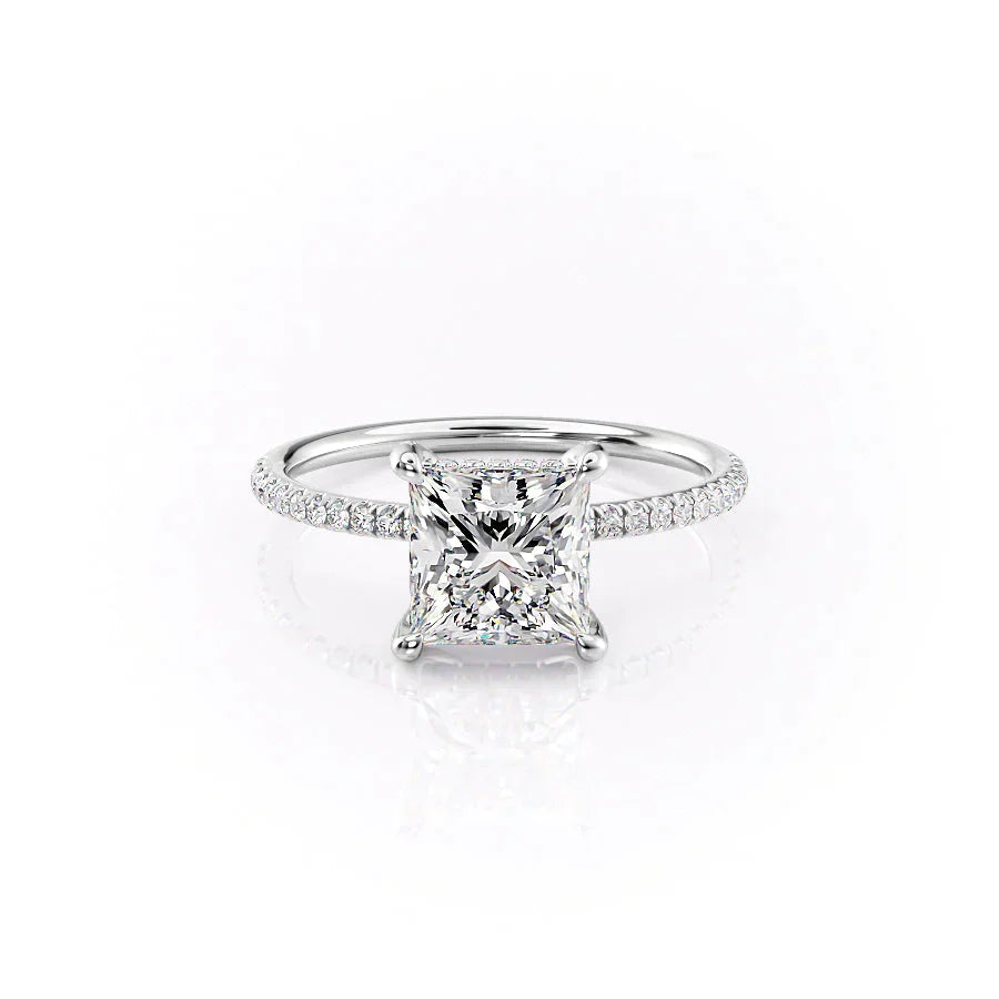 The Pave Crown Kamellie Set With A 3 Carat Princess Lab Diamond