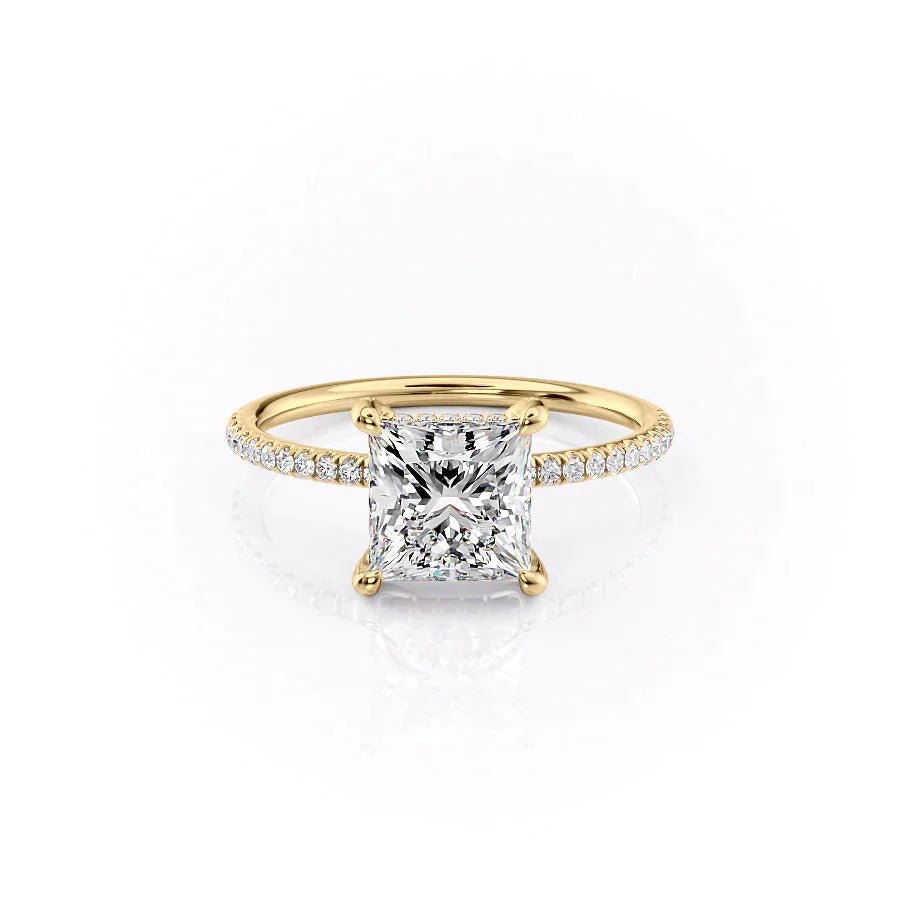 The Pave Crown Kamellie Set With A 1 Carat Princess Lab Diamond