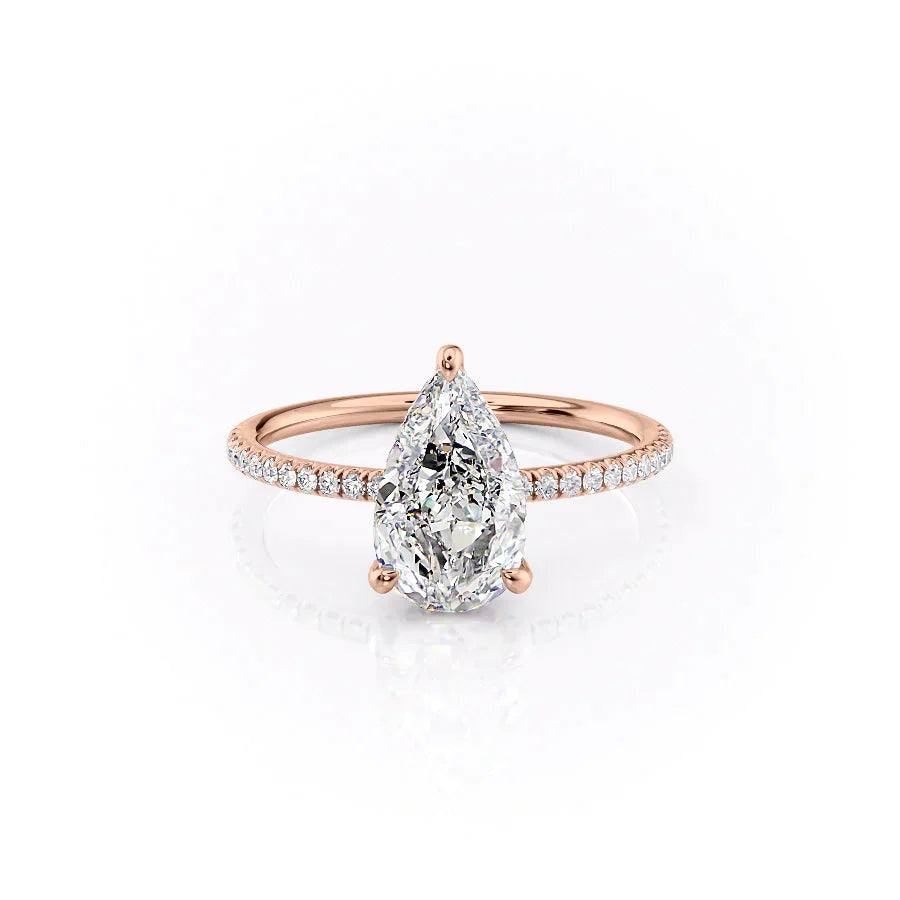 The Pave Crown Kamellie Set With A 2 Carat Pear Lab Diamond