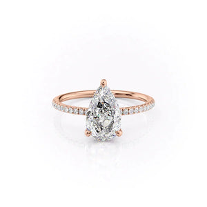The Pave Crown Kamellie Set With A 3 Carat Pear Lab Diamond