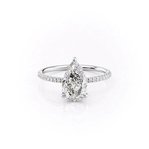 The Pave Crown Kamellie Set With A 5 Carat Pear Moissanite