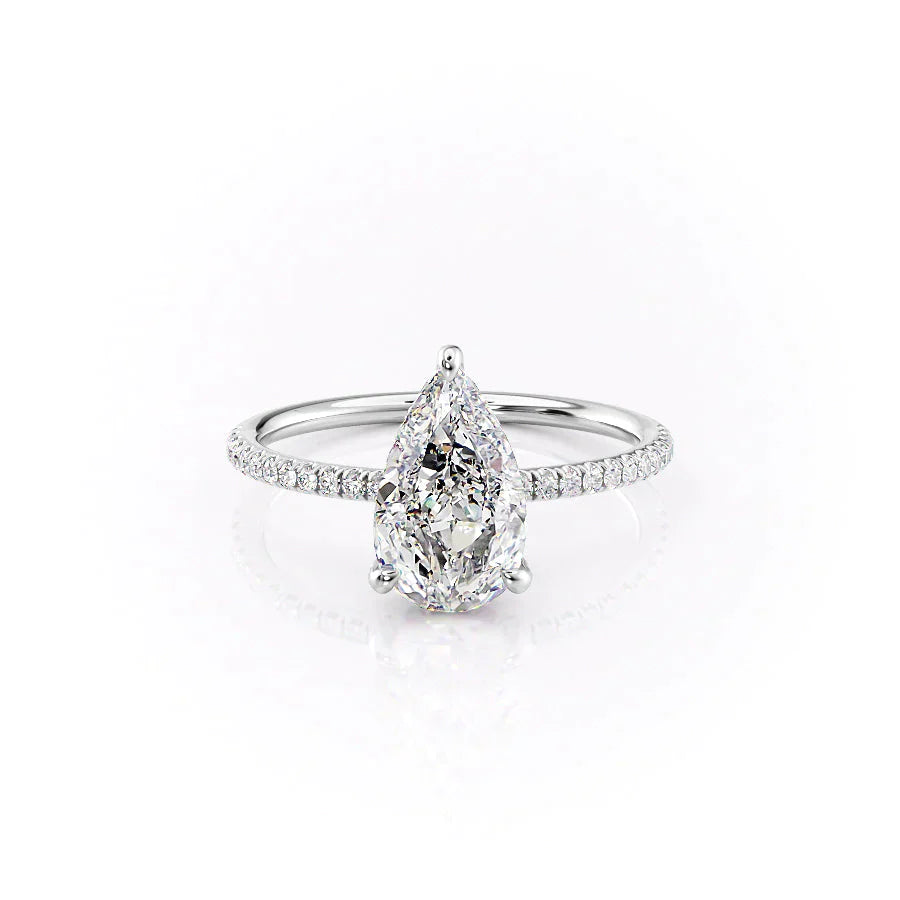 The Pave Crown Kamellie Set With A 2 Carat Pear Lab Diamond
