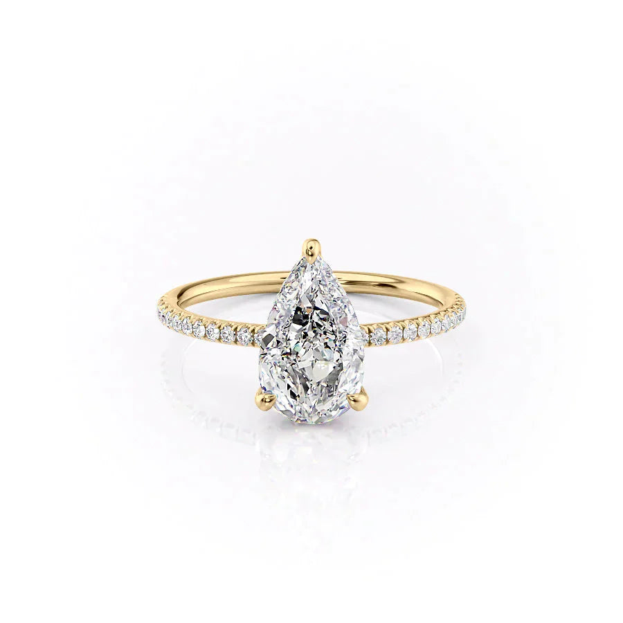 The Pave Crown Kamellie Set With A 1 Carat Pear Lab Diamond