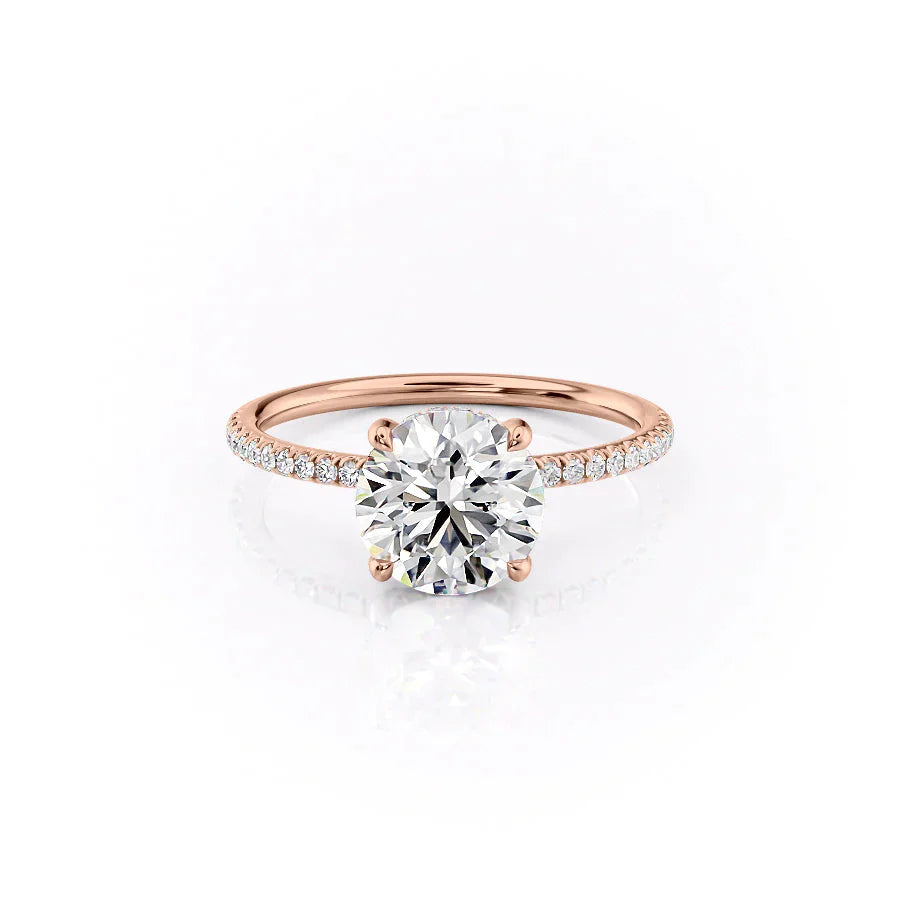 The Pave Crown Kamellie Set With A 3 Carat Round Lab Diamond