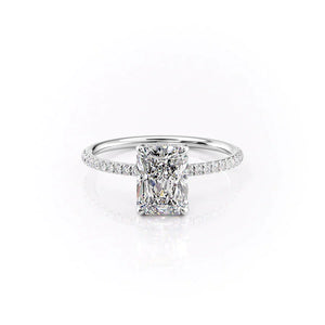 The Pave Crown Kamellie Set With A 1 Carat Radiant Moissanite